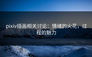 pixiv插画相关讨论：情绪的火花，过程的魅力