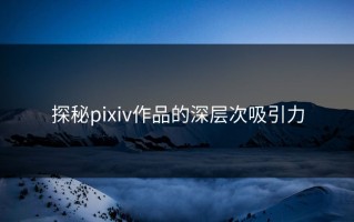 探秘pixiv作品的深层次吸引力