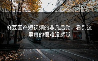 麻豆国产短视频的非凡后劲，看到这里真的很难没感觉