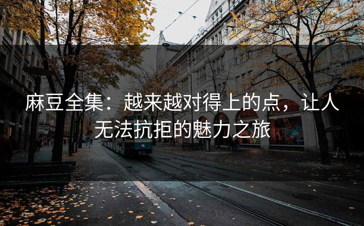麻豆全集：越来越对得上的点，让人无法抗拒的魅力之旅