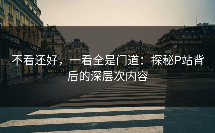 不看还好，一看全是门道：探秘P站背后的深层次内容-第1张图片-p站影视站 | p站镜像热门视频