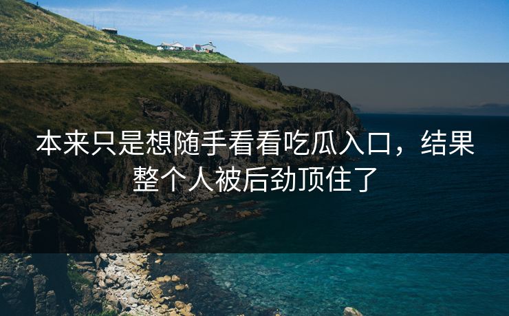 本来只是想随手看看吃瓜入口，结果整个人被后劲顶住了-第1张图片-p站影视站 | p站镜像热门视频